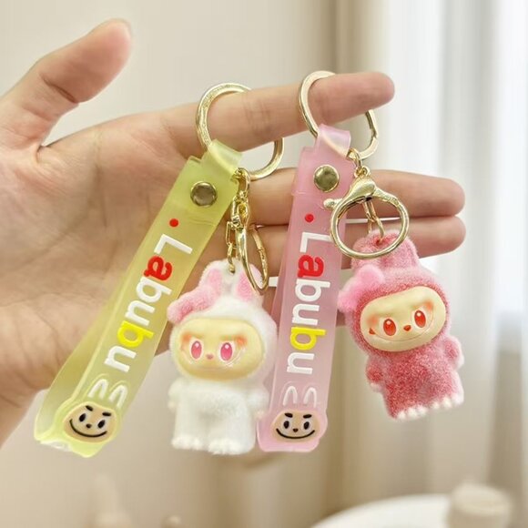 New Popular Hot! mini brown Mocha bunny Labubu Baby keychain dangeler figure - Picture 2 of 4